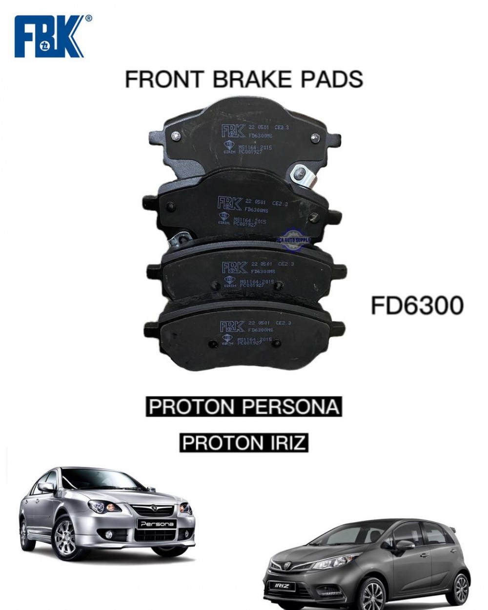 Proton Persona Iriz Front Disc Brake Pad FBK FD6300